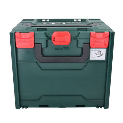 Scie circulaire sur batterie Metabo KS 18 LTX 66 BL 18 V 165 mm + 2x batteries 4,0 Ah + chargeur + rail de capuchon + métaBOX