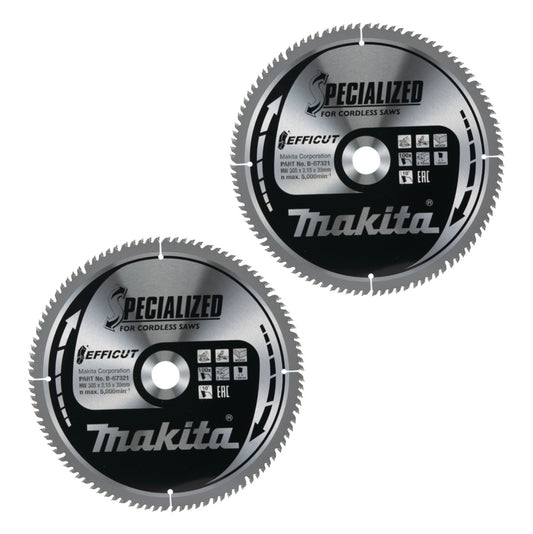 Makita CMSXF305100G SPECIALIZED EFFICUT lame de scie 305 x 2,15 x 30 mm 2 pièces (2x B-67321) 100 dents pour le bois