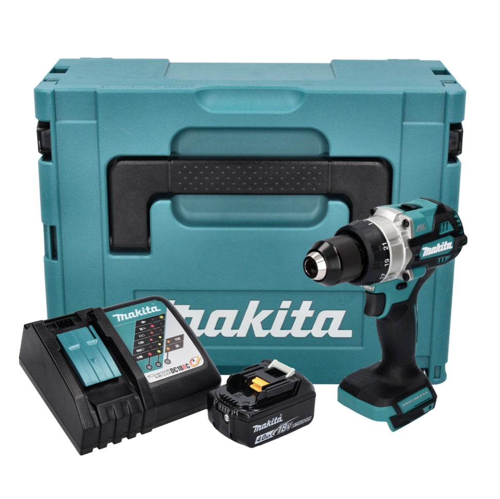 Makita DDF 486 RM1J perceuse-visseuse sans fil 18 V 130 Nm sans balais + 1x batterie 4,0 Ah + chargeur + Makpac