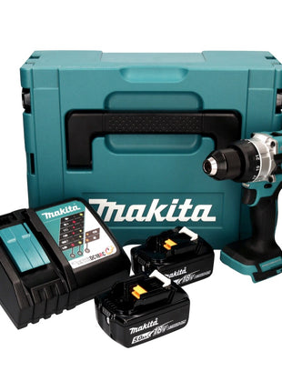 Makita DDF 486 RTJ Akku Bohrschrauber 18 V 130 Nm Brushless + 2x Akku 5,0 Ah + Ladegerät + Makpac