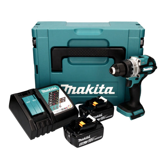 Makita DDF 486 RTJ perceuse-visseuse sans fil 18 V 130 Nm sans balai + 2x batteries 5,0 Ah + chargeur + Makpac