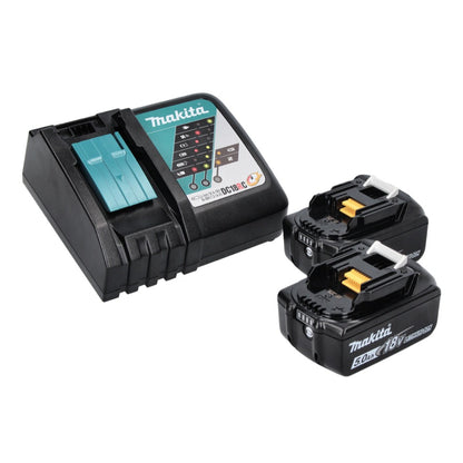 Makita DDF 486 RTJ perceuse-visseuse sans fil 18 V 130 Nm sans balai + 2x batteries 5,0 Ah + chargeur + Makpac