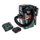 Metabo AS 18 HEPA PC Aspirador de batería compacto 18 V 6 l Aspirador en seco y húmedo con función de soplado + 1x batería 4,0 Ah + cargador