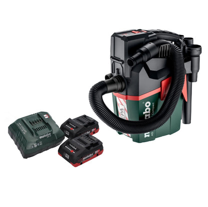 Metabo AS 18 HEPA PC Aspirateur à batterie compact 18 V Aspirateur eau et poussière 6 l avec fonction soufflante + 2x batteries 4,0 Ah + chargeur