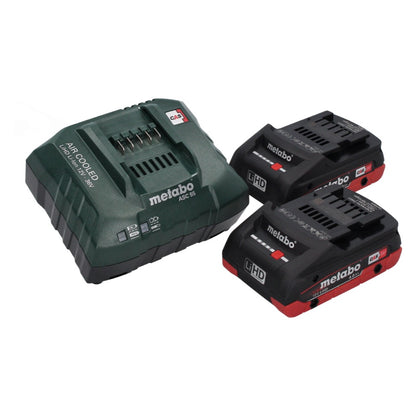 Metabo AS 18 HEPA PC Aspirateur à batterie compact 18 V Aspirateur eau et poussière 6 l avec fonction soufflante + 2x batteries 4,0 Ah + chargeur