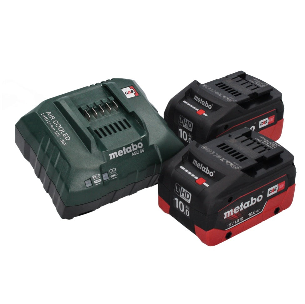 Metabo AS 18 HEPA PC Compact Akku Sauger 18 V 6 l Nass und Trocken Sauger mit Blasfunktion + 2x Akku 10,0 Ah + Ladegerät