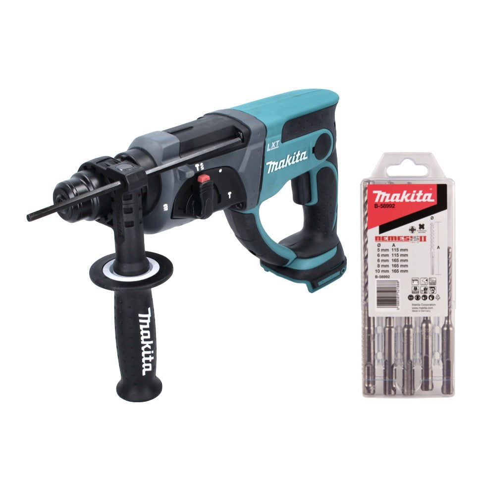 Makita DHR 202 Z marteau combiné sans fil 18 V 2,0 J SDS Plus + jeu de 5 perceuses - sans batterie, sans chargeur