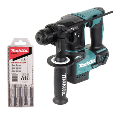 Makita DHR 171 Z marteau perforateur sans fil 18 V 1,2 J SDS plus sans balais + jeu de 5 perceuses - sans batterie, sans chargeur