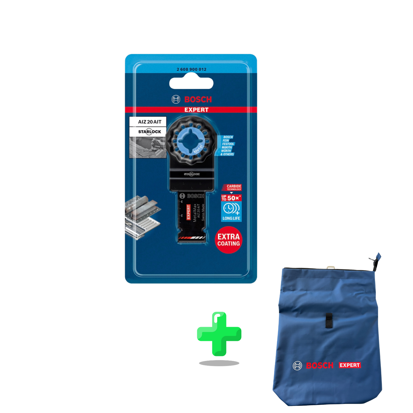 Bosch EXPERT AIZ 20 AIT Tauchsägeblatt Starlock + Bosch Expert Rucksack