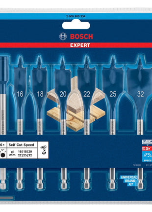 Bosch EXPERT SelfCut Speed ​​​​jeu de forets à fraiser plats 16 - 32 mm 7 pièces (2608900334) pour le bois - successeur du 2608587009