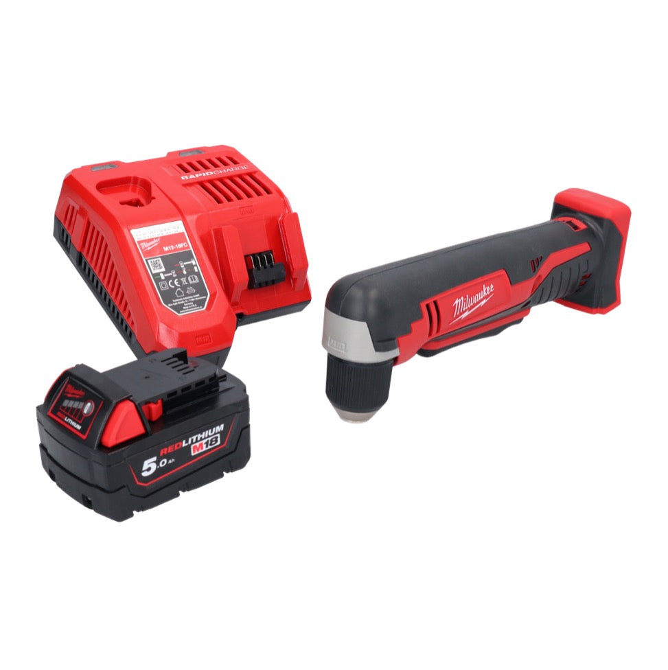 Perceuse d'angle sans fil Milwaukee C18 RAD-501FC 18 V 20 Nm + 1x batterie 5,0 Ah + chargeur