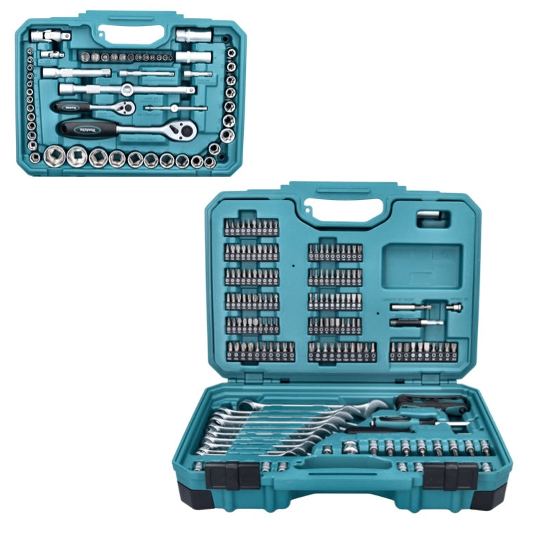 Jeu d'outils Makita 221 pièces embout en acier au chrome vanadium (E-10883) / clé mixte / clé à douille / tournevis / cliquet