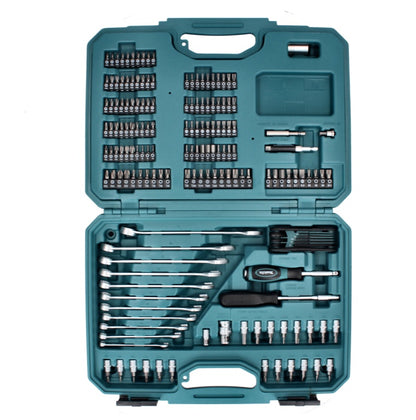 Jeu d'outils Makita 221 pièces embout en acier au chrome vanadium (E-10883) / clé mixte / clé à douille / tournevis / cliquet