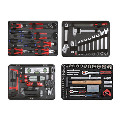 KS Tools Werkzeug Set 1/4" 1/2" 127 tlg. ( 917.0727 ) Schraubendreher / Hammer / Zange / Wasserwaage / Säge / Ringmaulschlüssel - Toolbrothers