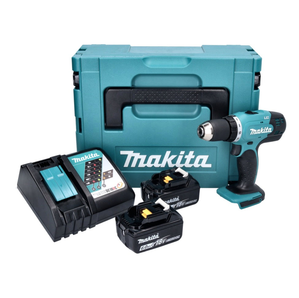 Makita DDF 453 RGJ Akku Bohrschrauber 18 V 42 Nm + 2x Akku 6,0 Ah + Ladegerät + Makpac - Toolbrothers