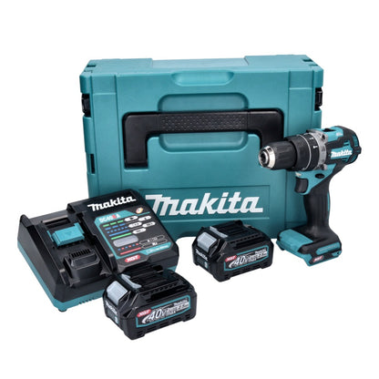 Makita HP 002 GD201 perceuse à percussion sans fil 40 V 64 Nm sans balai + 2x batteries 2,5 Ah + chargeur + Makpac