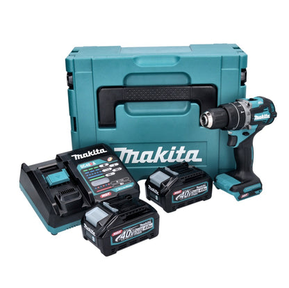 Makita HP 002 GM201 perceuse à percussion sans fil 40 V 64 Nm sans balai + 2x batteries 4,0 Ah + chargeur + Makpac