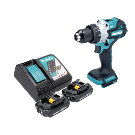 Makita DHP 486 RA perceuse à percussion sans fil 18 V 130 Nm sans balais + 2 batteries 2,0 Ah + chargeur