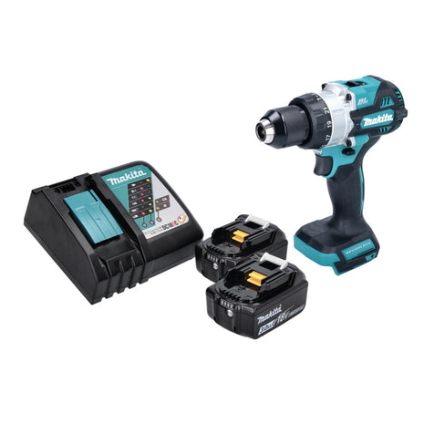 Makita DHP 486 RF perceuse à percussion sans fil 18 V 130 Nm sans balais + 2 batteries 3,0 Ah + chargeur