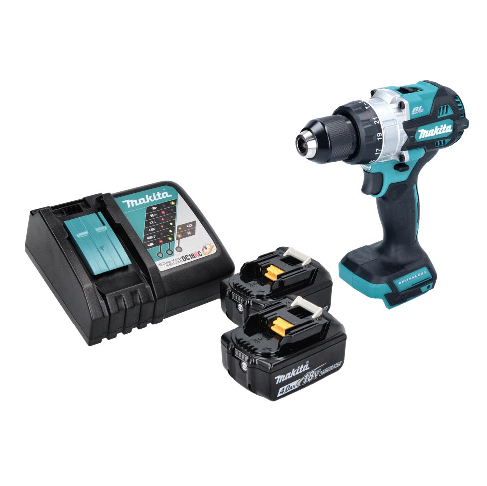 Makita DHP 486 RM perceuse à percussion sans fil 18 V 130 Nm sans balai + 2x batteries 4,0 Ah + chargeur