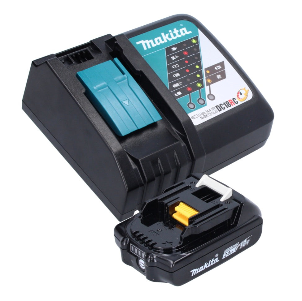 Makita DHP 486 RA1J perceuse à percussion sans fil 18 V 130 Nm sans balai + 1x batterie 2,0 Ah + chargeur + Makpac