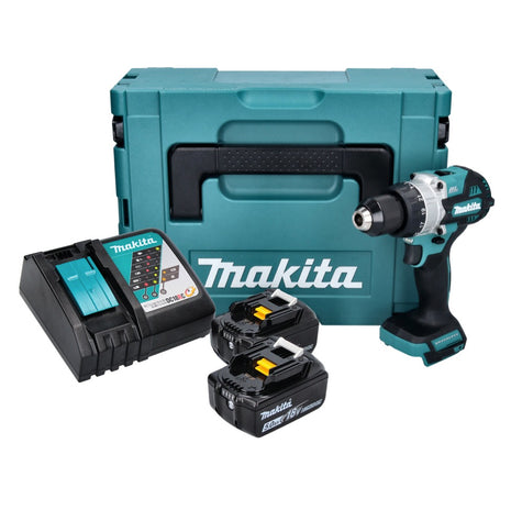 Makita DHP 486 RTJ perceuse à percussion sans fil 18 V 130 Nm sans balai + 2x batteries 5,0 Ah + chargeur + Makpac