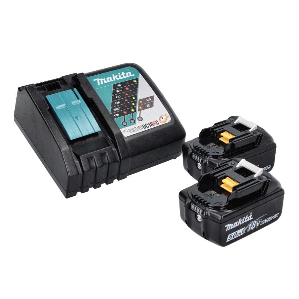 Makita DHP 486 RTJ perceuse à percussion sans fil 18 V 130 Nm sans balai + 2x batteries 5,0 Ah + chargeur + Makpac