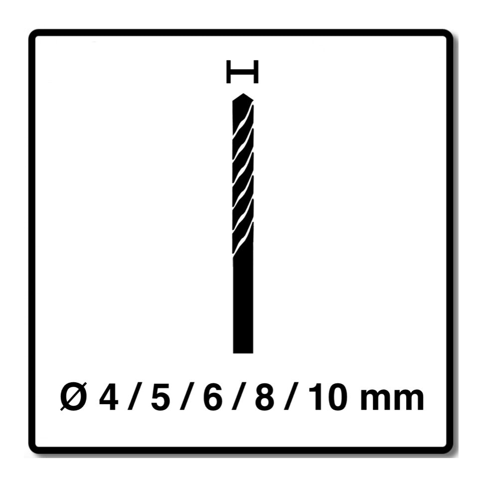 Alpen Profi Granit PG 5 tlg. Hartmetall Granitbohrer Set 4 - 10 mm DIN ISO 5468 PGM zertifiziert