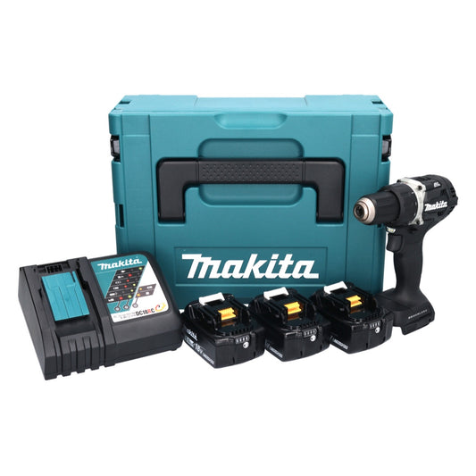 Makita DDF 484 TB3J perceuse-visseuse sans fil noir 18 V 54 Nm sans balais + 3x batteries 5,0 Ah + chargeur + Makpac