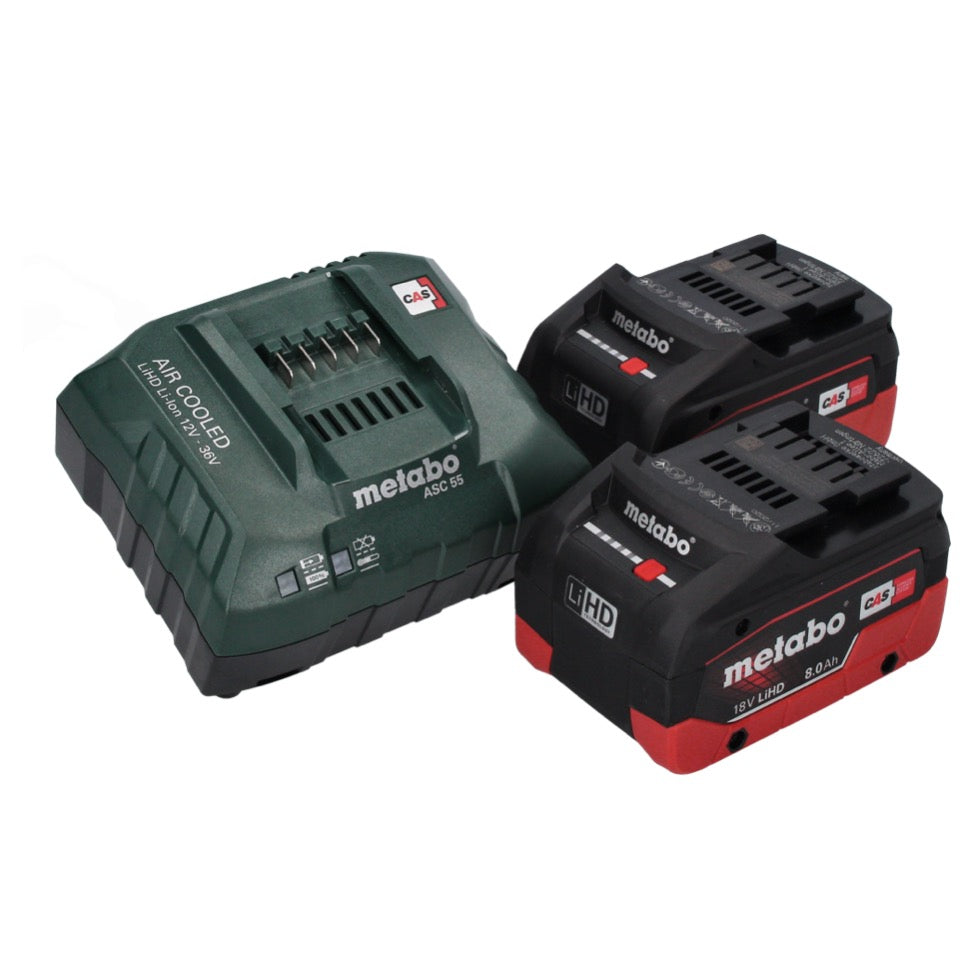 Visseuse à chocs sans fil Metabo SSW 18 LT 300 BL 18 V 300 Nm 1/2" sans balai + 2x batteries 8,0 Ah + chargeur