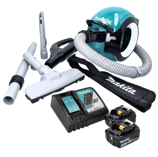 Makita DCL 501 RM Akku Staubsauger 18 V Brushless + 2x Akku 4,0 Ah + Ladegerät + Zubehör