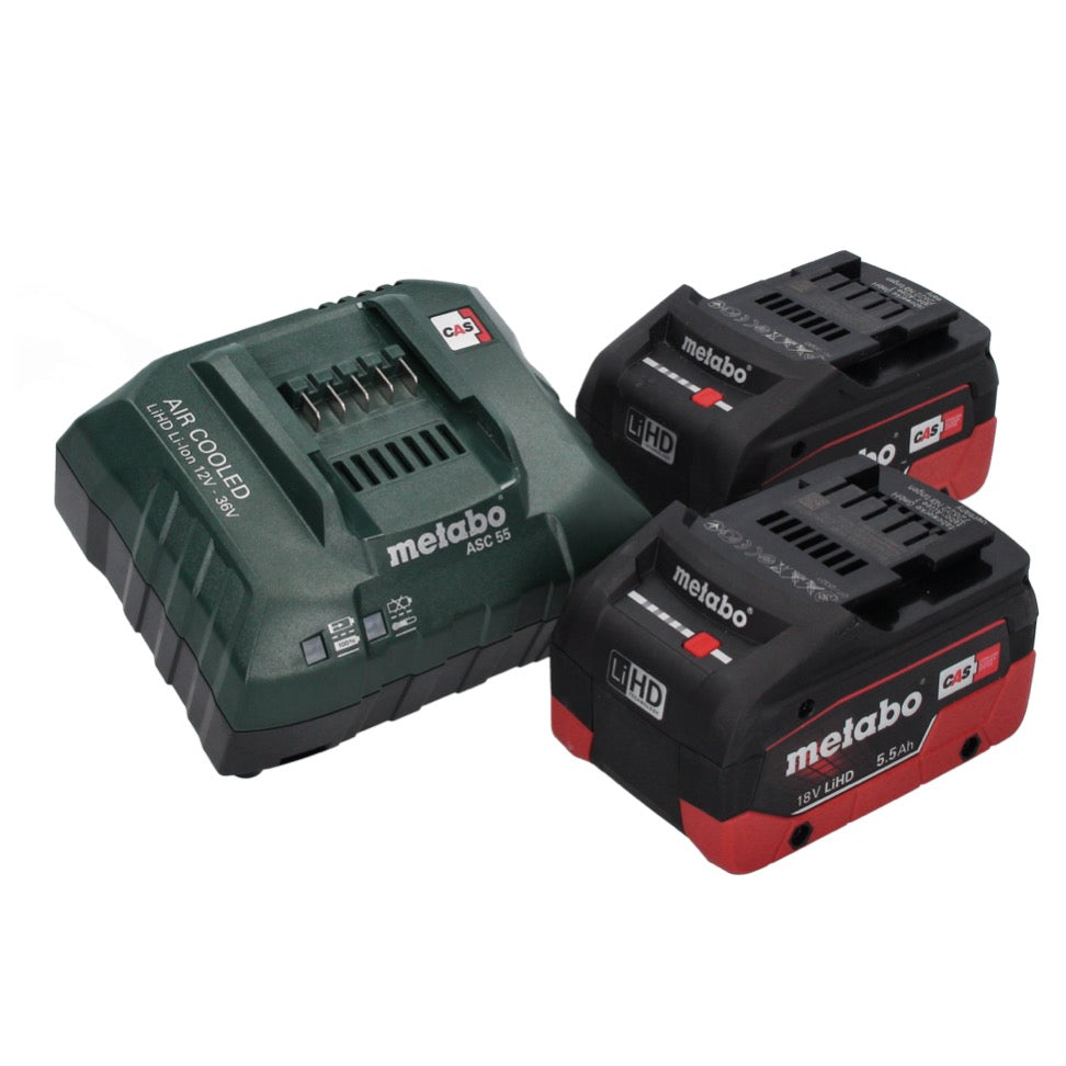 Ponceuse excentrique sur batterie Metabo SXA 18 LTX 125 BL 18 V 125 mm sans balais + 2x batterie 5,5 Ah + chargeur + métaBOX