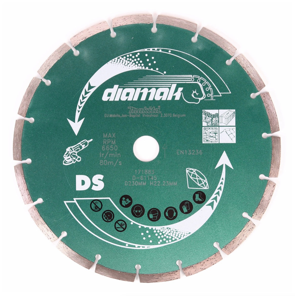 Makita Diamak Diamant Trennscheibe 230 x 22,32 mm 1 Stk. ( D-61145 ) für Stein Beton