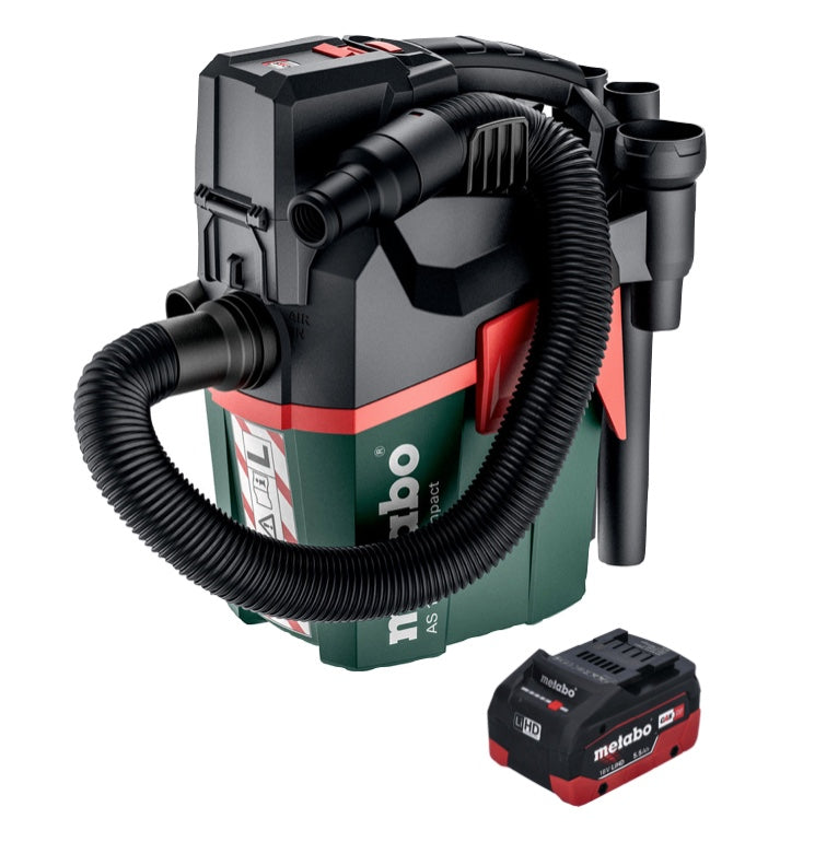 Metabo AS 18 L PC Compact Akku Sauger 18 V 6 l IPX4 Staubklasse L Nass und Trocken + 1x Akku 5,5 Ah - ohne Ladegerät