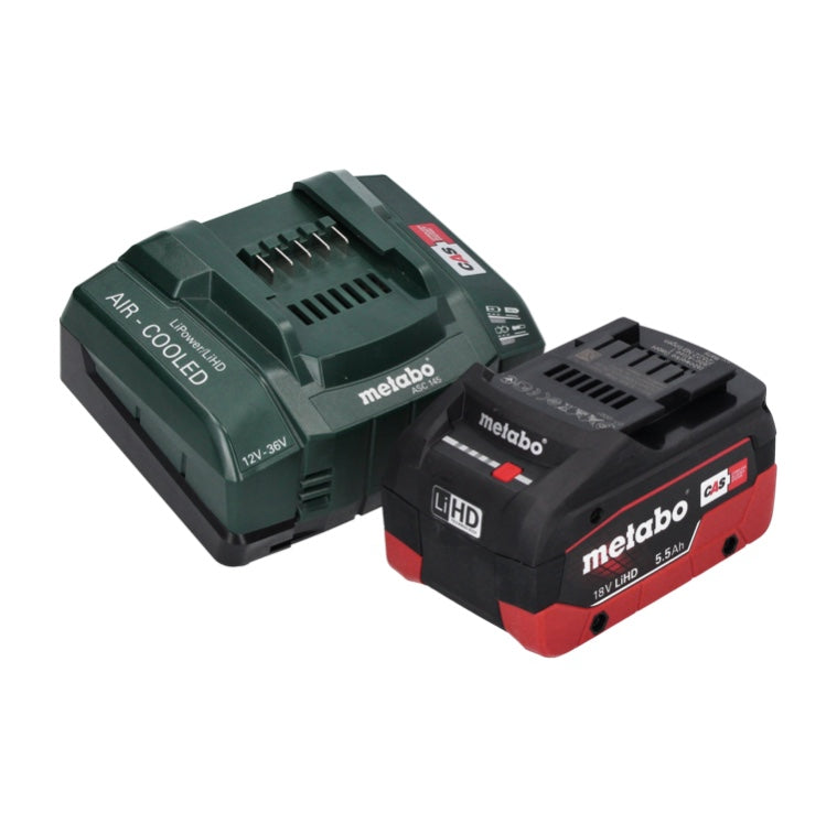 Metabo AS 18 L PC Aspirateur à batterie compact 18 V 6 l IPX4 classe de poussière L humide et sec + 1x batterie 5,5 Ah + chargeur