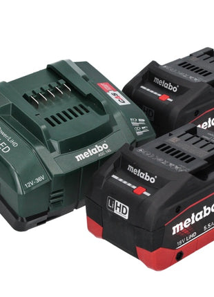 Metabo AS 18 L PC Aspirateur à batterie compact 18 V 6 l IPX4 classe de poussière L humide et sec + 2x batteries 5,5 Ah + chargeur