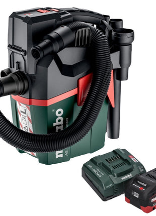 Metabo AS 18 L PC Aspirateur à batterie compact 18 V 6 l IPX4 classe de poussière L humide et sec + 1x batterie 8,0 Ah + chargeur