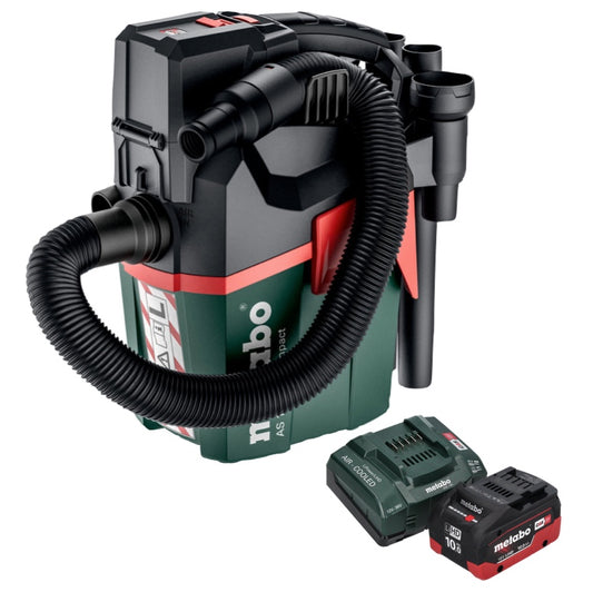 Metabo AS 18 L PC Compact Akku Sauger 18 V 6 l IPX4 Staubklasse L Nass und Trocken + 1x Akku 10,0 Ah + Ladegerät