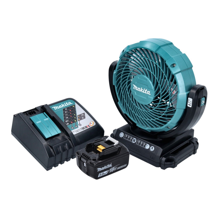 Makita DCF 102 RT1 Akku Ventilator Lüfter 18 V 18 cm + 1x Akku 5,0 Ah + Ladegerät - Toolbrothers