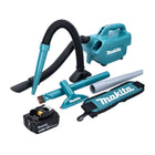 Makita DCL 184 T1 Akku Staubsauger 18 V 54 mbar 0,5 l + 1x Akku 5,0 Ah - ohne Ladegerät - Toolbrothers