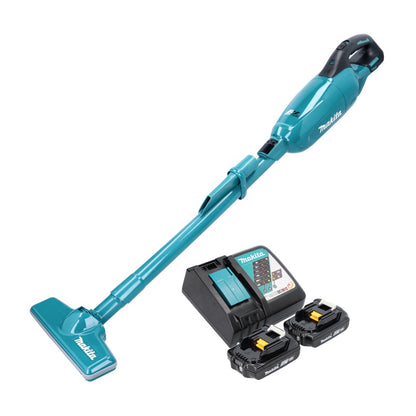 Aspirateur à batterie Makita DCL 280 FRA 18 V sans balais + 2x batteries 2,0 Ah + chargeur