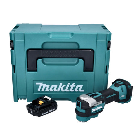 Makita DTM 52 A1J Akku Multifunktionswerkzeug 18 V Starlock Max Brushless + 1x Akku 2,0 Ah + Makpac - ohne Ladegerät