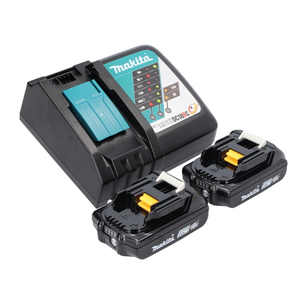 Makita DTM 52 RAJ outil multifonction à batterie 18 V Starlock Max Brushless + 2x batterie 2,0 Ah + chargeur + Makpac