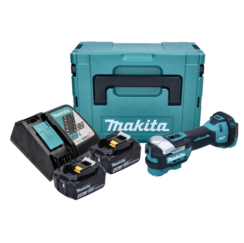 Makita DTM 52 RMJ Akku Multifunktionswerkzeug 18 V Starlock Max Brushless + 2x Akku 4,0 Ah + Ladegerät + Makpac - Toolbrothers