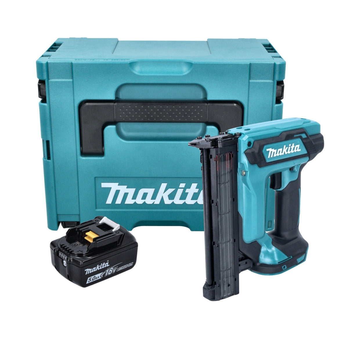 Makita DFN 350 T1J Akku Stauchkopfnagler 18 V 15 - 35 mm + 1x Akku 5,0 Ah + Makpac - ohne Ladegerät