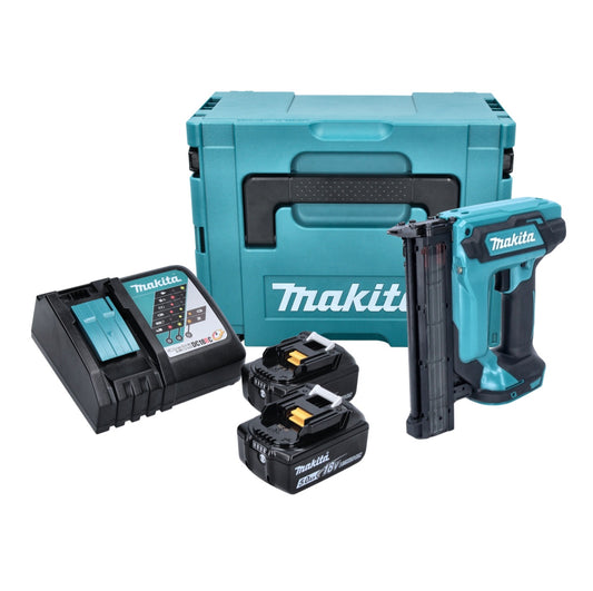 Makita DFN 350 RTJ cloueuse à tête d'emballage sur batterie 18 V 15 - 35 mm + 2x batteries 5,0 Ah + chargeur + Makpac