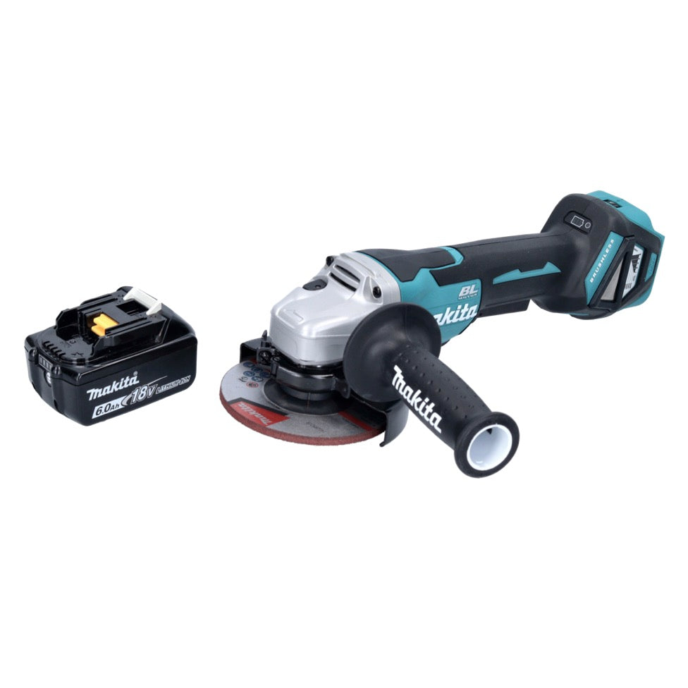 Makita DGA 515 G1 Akku Winkelschleifer 18 V 125 mm Brushless + 1x Akku 6,0 Ah - ohne Ladegerät