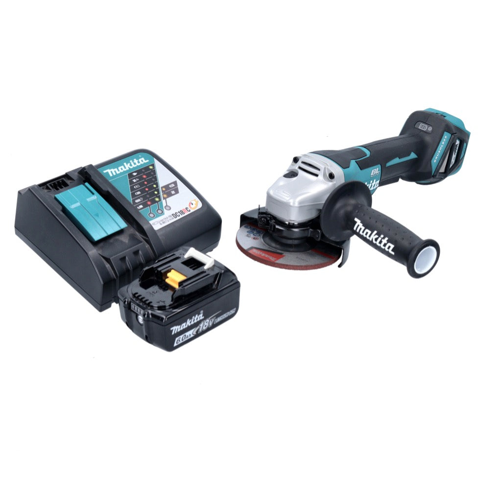 Makita DGA 515 RG1 Akku Winkelschleifer 18 V 125 mm Brushless + 1x Akku 6,0 Ah + Ladegerät