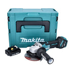 Amoladora angular a batería Makita DGA 515 A1J 18 V 125 mm sin escobillas + 1x batería 2,0 Ah + Makpac - sin cargador