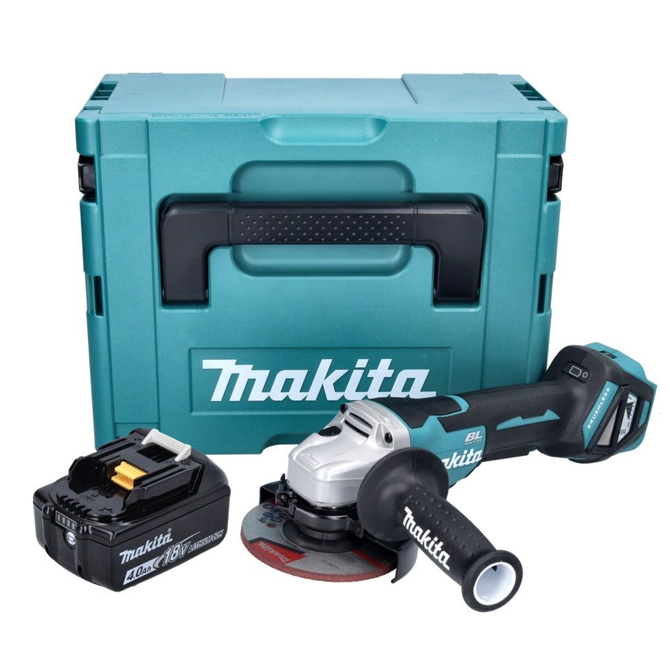 Makita DGA 515 M1J Akku Winkelschleifer 18 V 125 mm Brushless + 1x Akku 4,0 Ah + Makpac - ohne Ladegerät